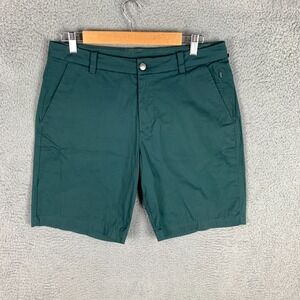 Lululemon Commission Shorts Mens 31 Antigua Green Slim Fit Flat Front 8.5" Chino